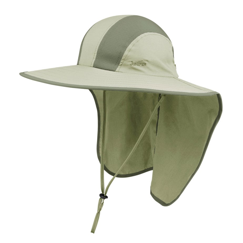 Premium Custom J7250 Wide Brim Sun Hat with Breathable Mesh and Integrated Neck Flap UPF 50 Plus UV Protection Outdoor Legionnaire Safari Cap Adjustable Chin Cord for Fishing Hiking Gardening Travel