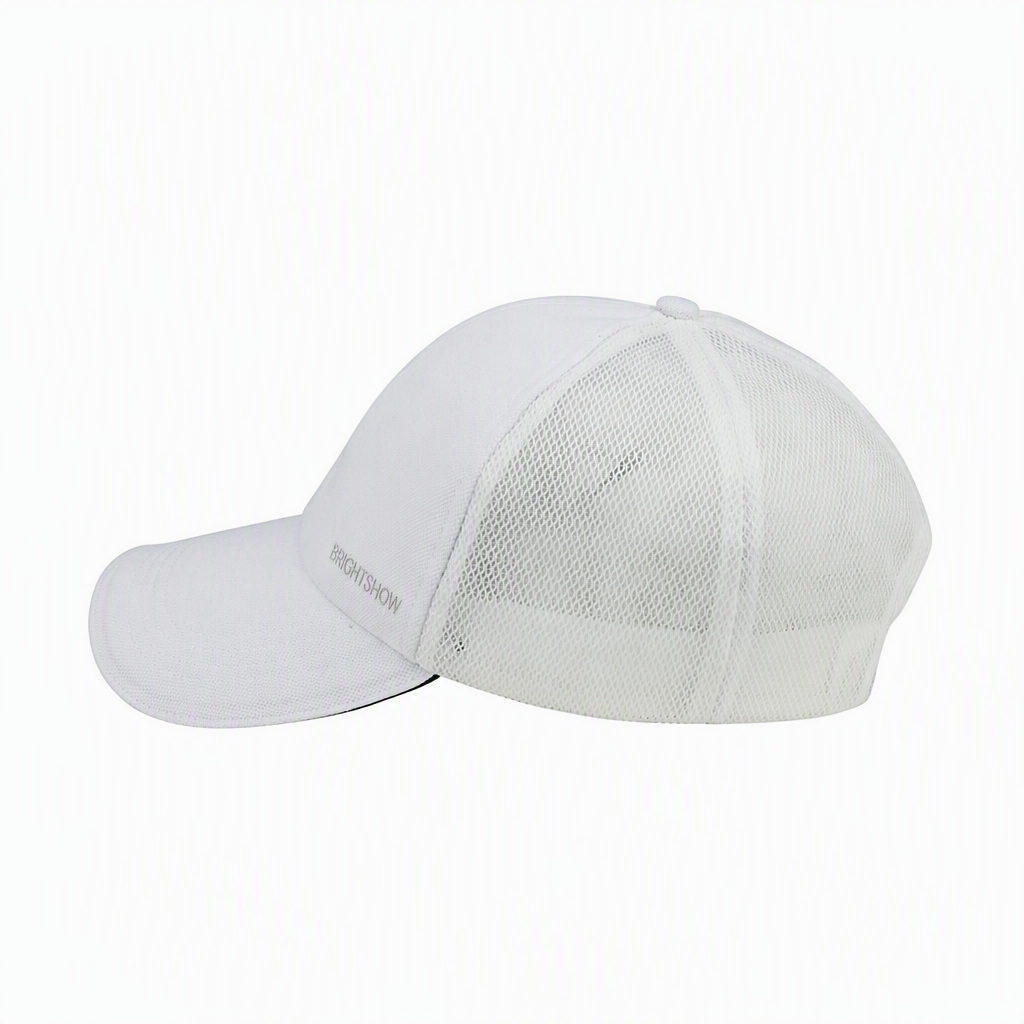 Premium aangepaste J7251 truckerpet met gaasachterkant en gestructureerde voorpanelen, verstelbare klapsluiting, ademende buitensportpet voor promotionele merkvoering, teamuniformen en dagelijks informeel dragen