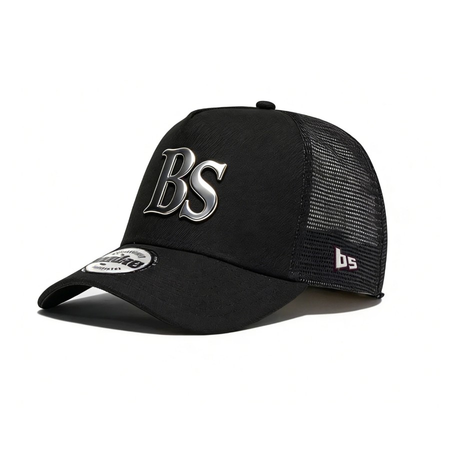 Casquette de trucker premium personnalisée, structurée, à 5 panneaux, avec visière pré-courbée, filet arrière et logo métallique personnalisé brodé – casquette de baseball professionnelle avec broderie de logo personnalisé, idéale pour une utilisation quotidienne et les activités en plein air