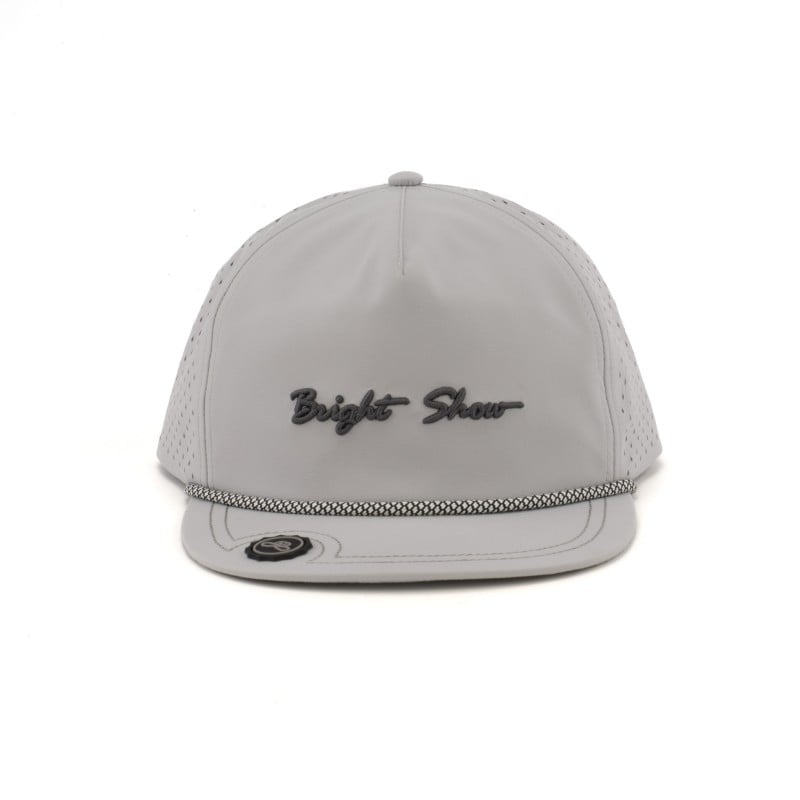 Premium kvalitní 5panelová dýchací baseballová čepice pro venkovní sporty s individuálním silikonovým logem, nastavitelnou šňůrkou pro golf a baseball, profesionální baseballová čepice s individuálním vyšitým logem pro každodenní nošení a venkovní aktivity