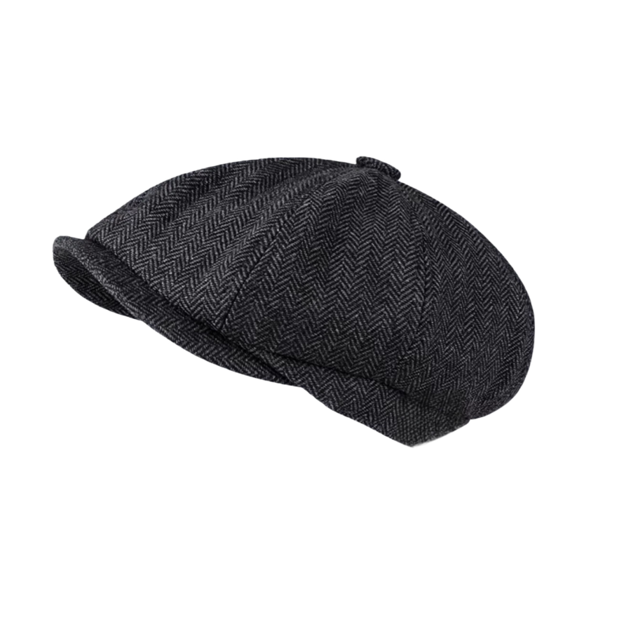 Premium kvalitní britský styl z vlny – osmiúhelníkový čepice typu newsboy (beret) pro profesionály s možností vyšití vlastního loga, vhodná na každodenní nošení i venkovní aktivity