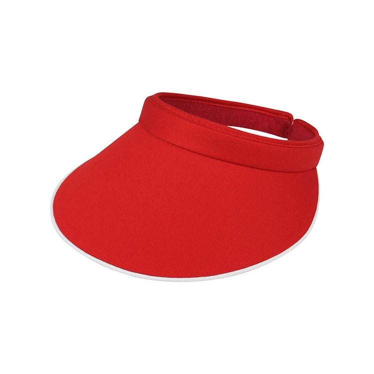 4115 Piping Brim Cotton Twill Sun Visor Adjustable Wrap Back Empty Top Visor Hat Unisex Lightweight UV Protection Solid Color Blank Custom Embroidery Logo Outdoor Golf Beach Fishing Travel Summer Casual Fashion Headwear Wholesale B2B Bulk Supply 