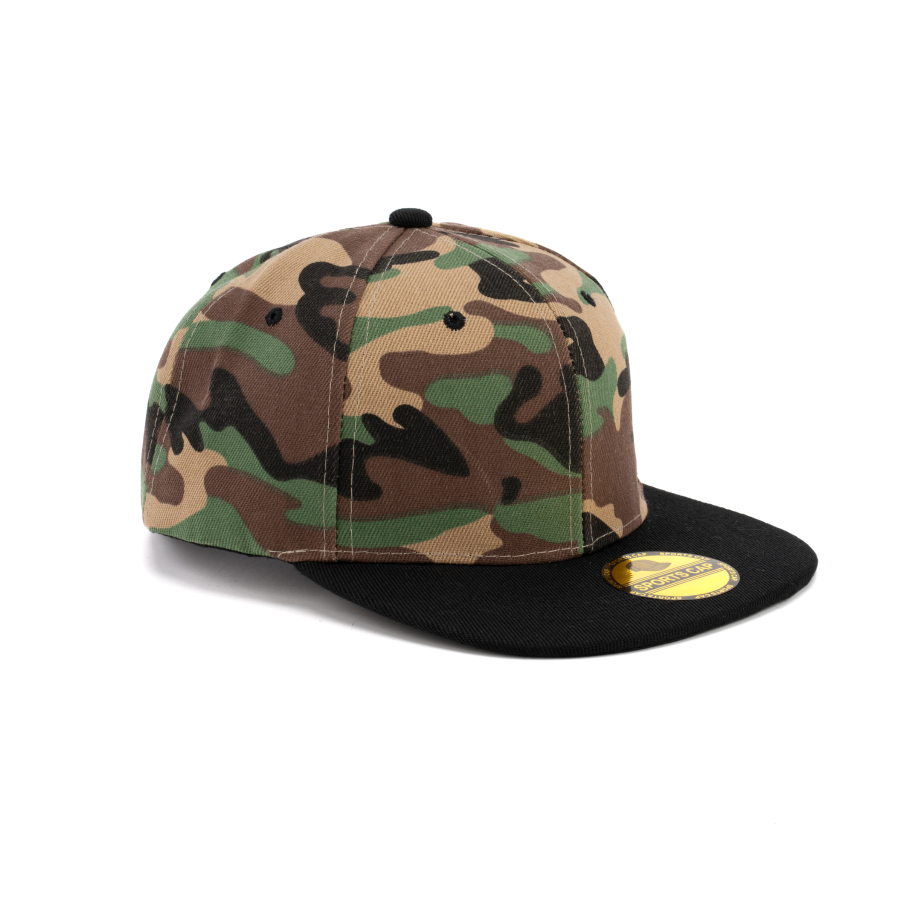 Premium vlastní baseballová čepice se šesti panely a plochým okrajem, uzavíratelná typu Snapback s laserovým nálepkovým logem – profesionální baseballová čepice s vlastní vyšitou značkou pro každodenní nošení i venkovní aktivity