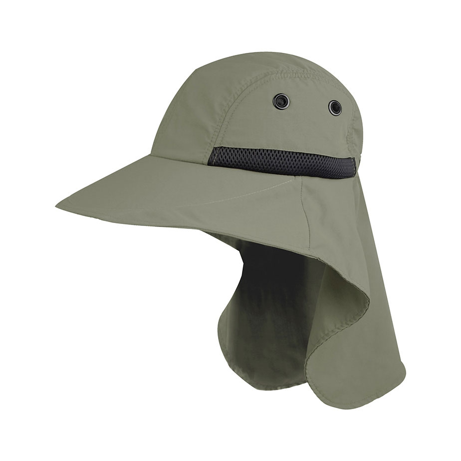 Premium Custom Promotional Lightweight Nylon Wide Brim Flap Cap Model J7213A High-Performance UV Protection Sun Hat for Men Outdoor Hiking Fishing Exploration