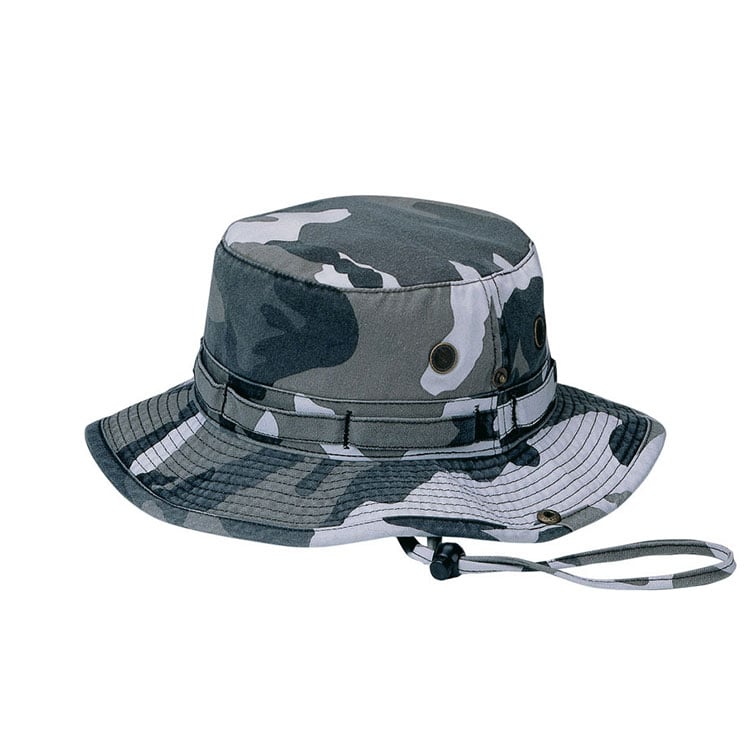 Premium Custom 9013A Multi-Camouflage Snap-Brim Boonie Hat with Foliage Loops and Mesh Vents Ripstop Outdoor Tactical Cap for Hunting Outdoor Work and Promotional Branding