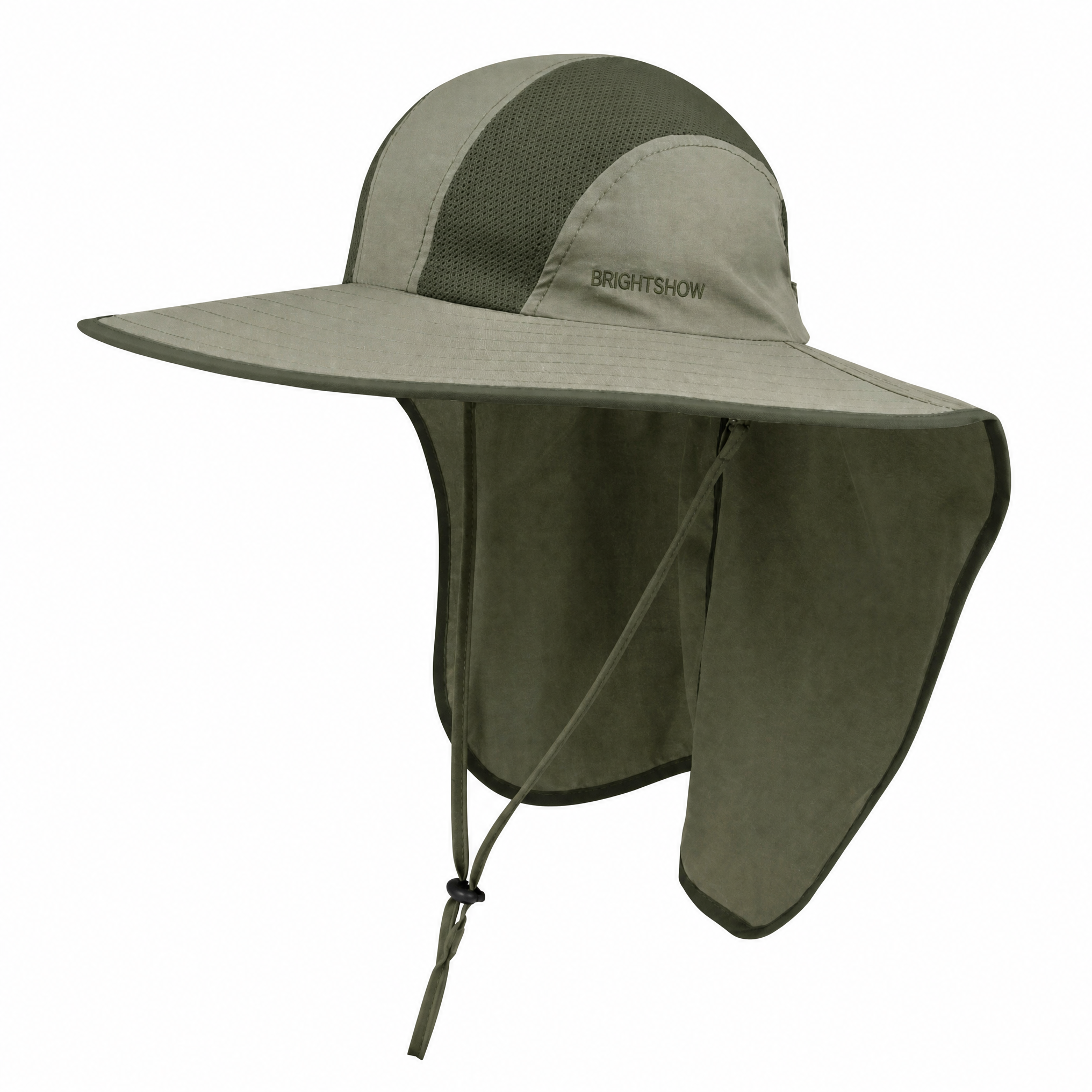 Premium aangepaste J7250 wijde rand zonhoed met ademend gaas en geïntegreerde nekklep UPF 50+ UV-bescherming voor buitengebruik, legionairs- en safarikap, met verstelbaar kinkoord voor vissen, wandelen, tuinieren en reizen