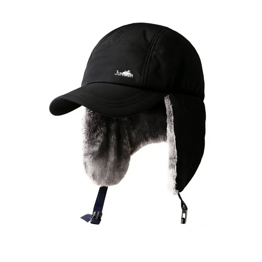 Chapeau de trappeur en laine chaud et coupe-vent d’hiver haut de gamme personnalisé, avec broderie sur mesure du logo, pour usage quotidien et activités en extérieur
