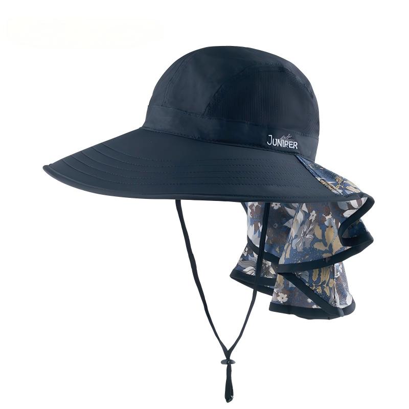 Pălărie de vară premium personalizată cu boruri largi, protecție solară, cu șal pentru gât detașabil și ventilat, precum și cu cordoane ajustabile; pălărie de baseball profesională cu logo personalizat brodat, potrivită pentru utilizare zilnică și activități în aer liber