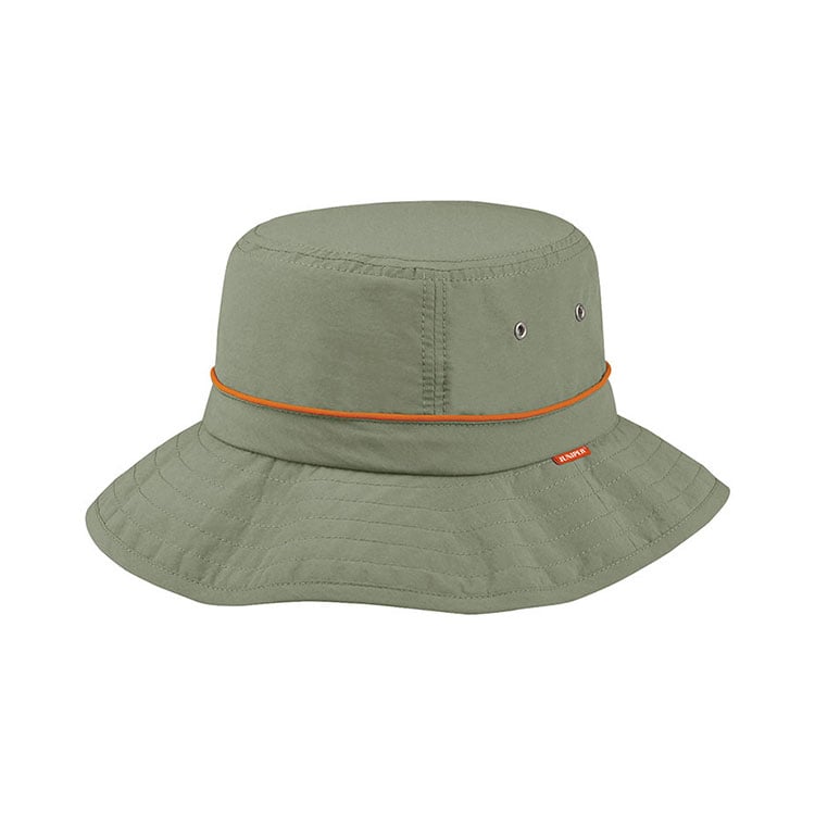 Premium Custom J7226 Bucket Hat s narandžastom akcentnom konopicom i juniperskim tkanim etiketama Pretraživa široka rubna vanjska sunčanica s ventilacijskim grommetsima za planinarenje i promotivno branding
