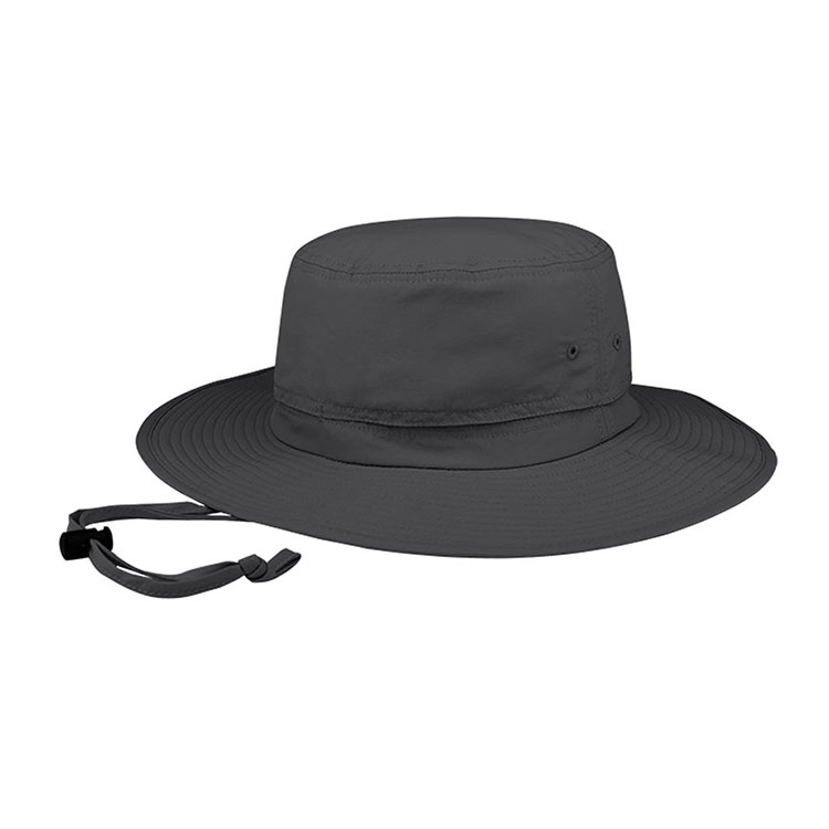 Premium Custom J7227B Wide-Brim Boonie Hat with Double-Stitched Crown Band and Ventilation Grommets Adjustable Chin Cord Outdoor Sun Cap for Hiking Travel and Promotional Branding