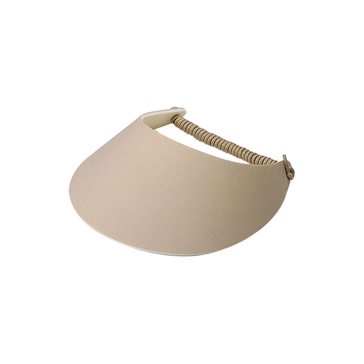 Premium Custom Promotional 100% Cotton Fabric Foam Visor Sun Hat with Elastic Twisted Strap Model 4202B Comfortable Athletic Headwear for Golf Tennis Beach Outdoor Sports Events