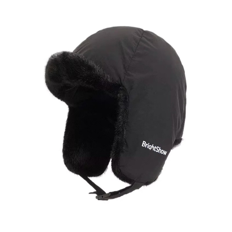 Bonnet oushanka d’hiver coupe-vent et chaud haut de gamme personnalisé à bord flexible, avec broderie sur mesure du logo, pour usage quotidien et activités en extérieur