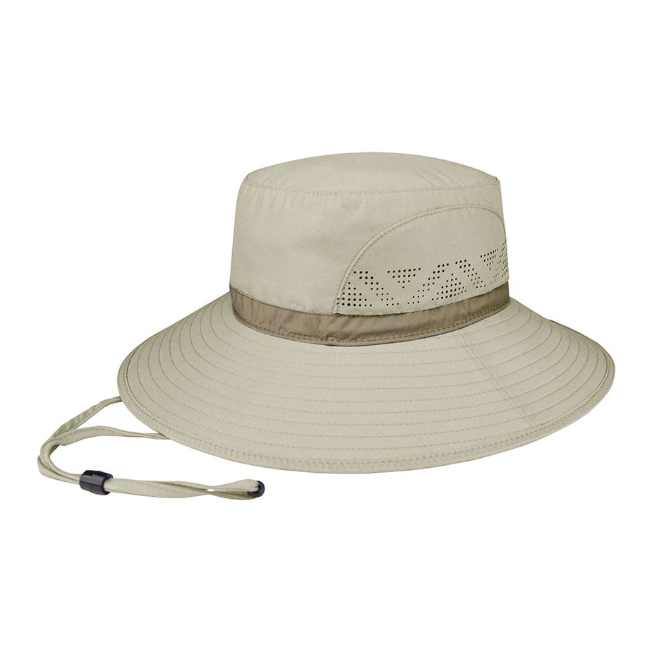 J7261 Premium Özel Lazer Kesim Boonie Kova Güneş Şapkası, Yansıtıcı Bant ve Ayarlanabilir Çene Çekme Bağcığıyla Geniş Kenarlı UV Koruma Outdoor Şapka; Yürüyüş, Balıkçılık, Plaj ve Tanıtım Markalama İçin