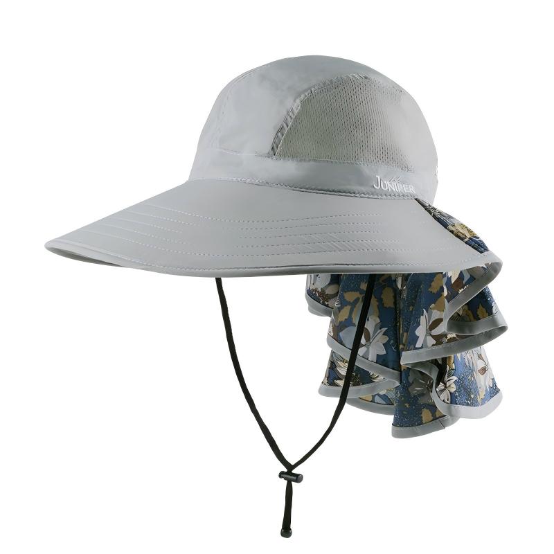 Pălărie de vară premium personalizată cu boruri largi, protecție solară, cu șal pentru gât detașabil și ventilat, precum și cu cordoane ajustabile; pălărie de baseball profesională cu logo personalizat brodat, potrivită pentru utilizare zilnică și activități în aer liber