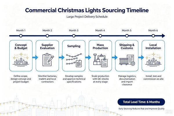 Commercial Christmas Lights Sourcing Timeline commercial Christmas lights sourcing timeline for large projects