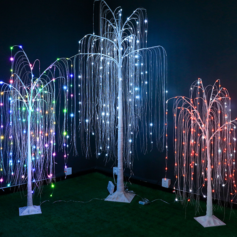 LED Lighted Tree Weeping Willow Tree Outdoor Colors Changing Light Up Willow Trees Remote Control for Indoor Outside Decorations