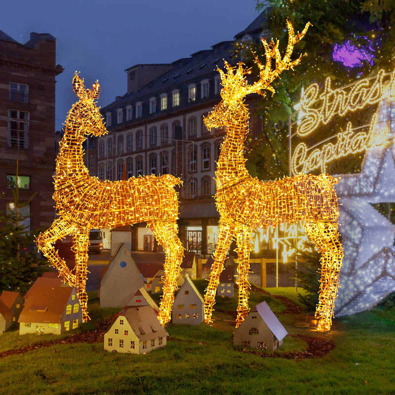 Deer 3D Street Motif Lights Displays OEM ODM Product Indoor Outdoor Festival IP65 Christmas Lights
