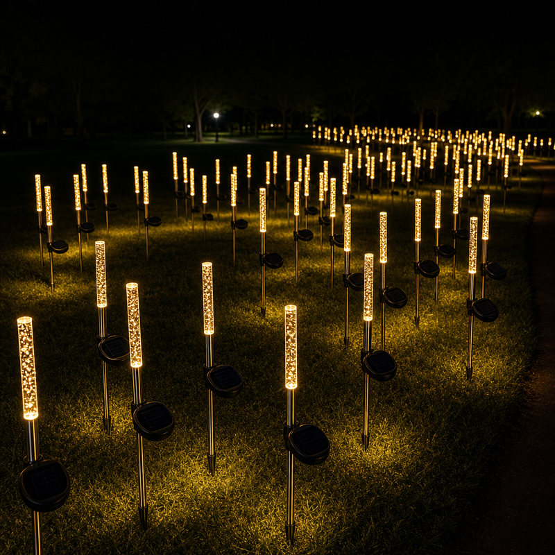 Solar Reed Flower Lights 76cm Acrylic Stake Lights Warm White Outdoor Garden Pathway Decor Waterproof