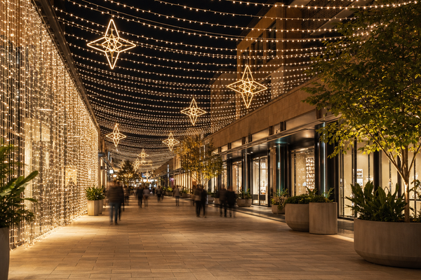 multi-season lighting installation for reusable festival decoration
