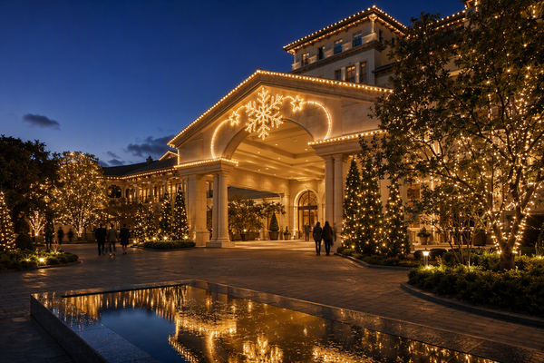 Hotel and Resort Festive Lighting for luxury outdoor holiday decor