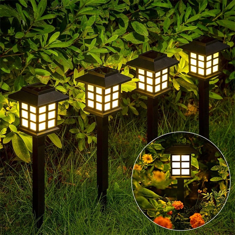 Lampu Taman Tenaga Surya IP65 Tahan Air untuk Penggunaan Luar Ruangan, Otomatis Menyala/Mati, 8 Jam, Bahan ABS, Dekorasi Halaman dan Jalan Setapak