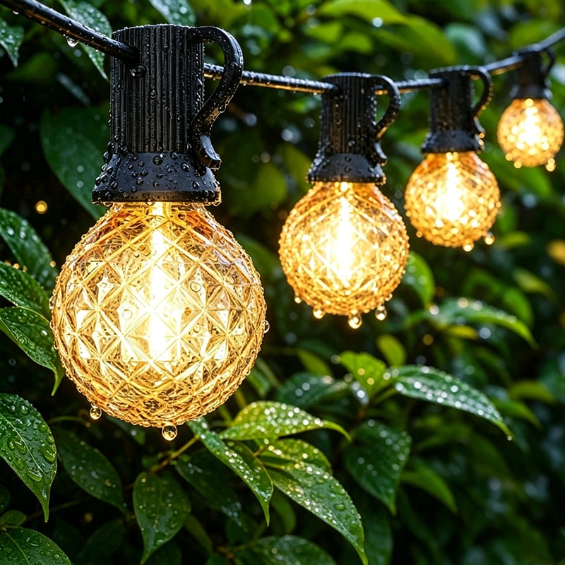 G40 Vintage Amber String Lights 2200K Warm Glow Weather-Resistant LED IP44 Outdoor