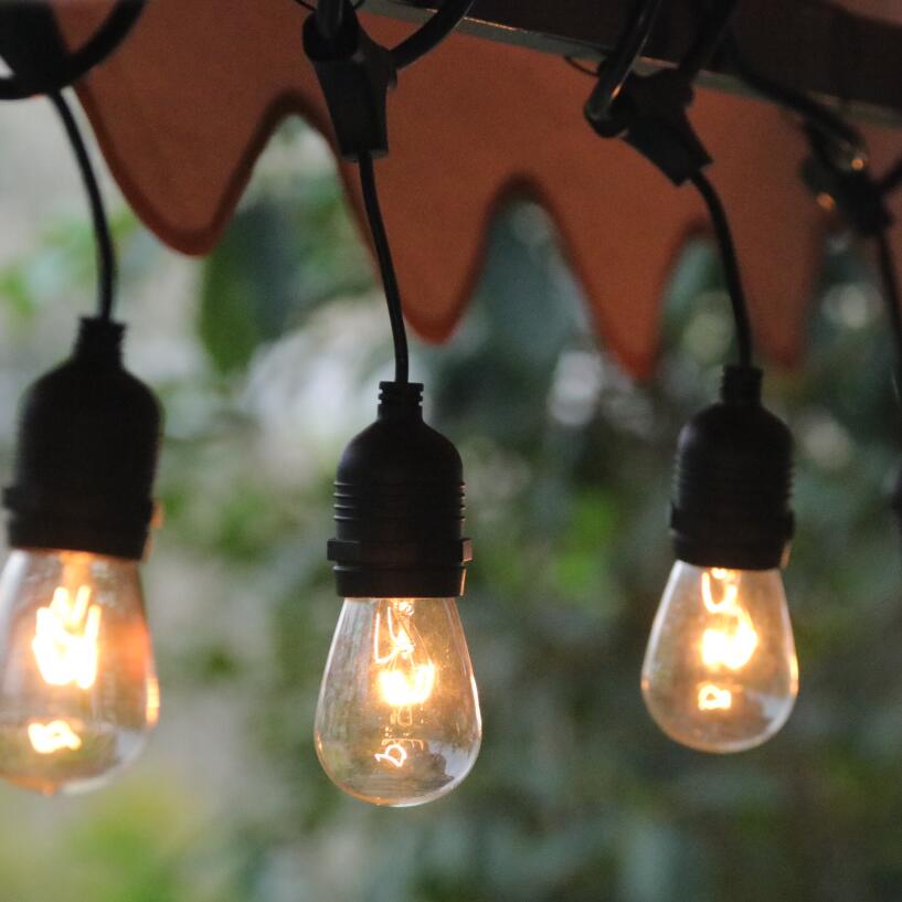  Festoon String Light With S14 LED Bulb suspended sockets