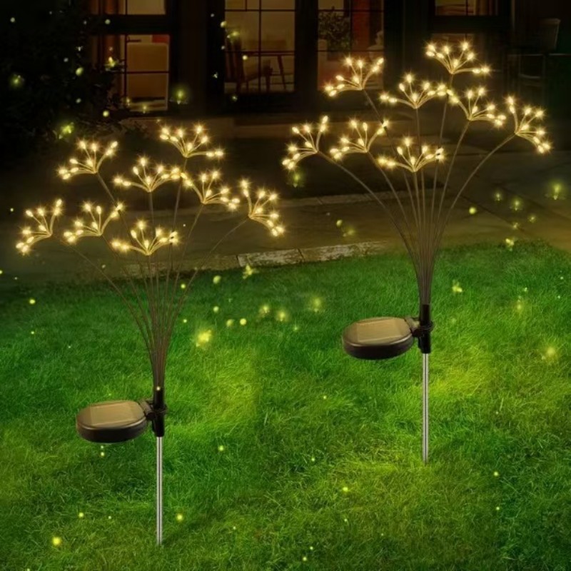 Outdoor Waterproof Holiday Firework 6LED Solar Garden Light Powered Firefly Lamp Solar Light