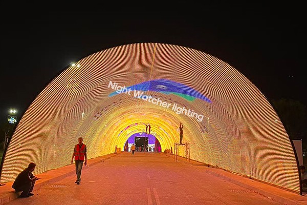 Festival city scenery lighting installation in Riyadh, Saudi Arabia, using grid screen lights