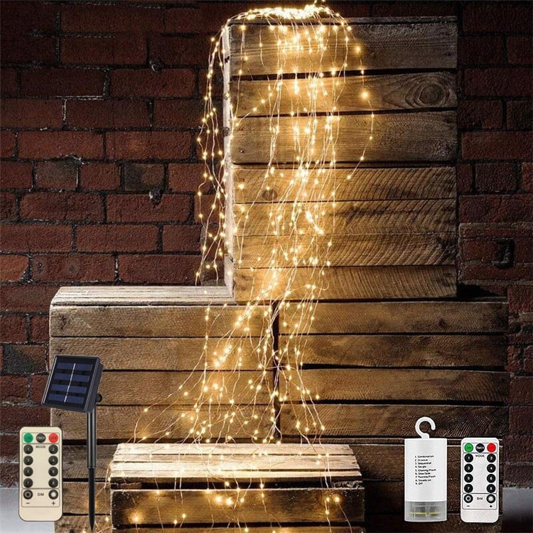 Luzes de corda en forma de árbore e videira de cobre con 200 LED, alimentadas por USB, 8 modos, luzes de fada brancas cálidas para decoración interior