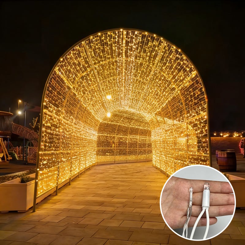 Túnel de luces LED con motivo para decoración exterior navideña, invernal, de boda y de Halloween, y para iluminación paisajística