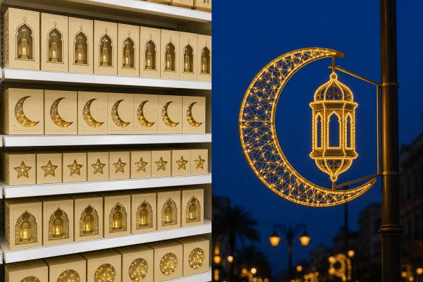 Retail and project Ramadan lighting specification comparison Ramadan Lighting Trends in Saudi Arabia retail shelf and project motif light specifications