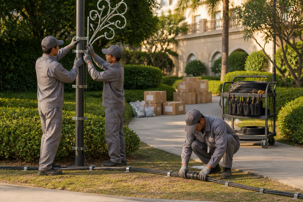Hotel and Resort Festive Lighting practical installation and maintenance