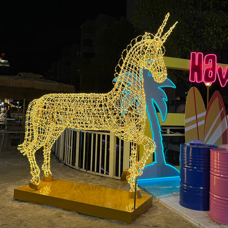 Custom Size Horse LED Rope Light Sculpture Outdoor Christmas Decor Garden Yard Art Waterproof