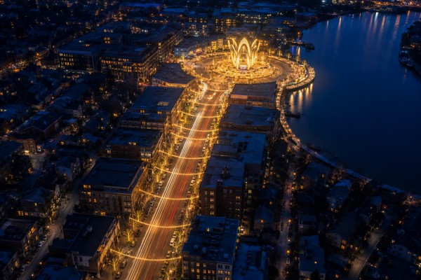 Waterfront event lighting installation in Cape Town, South Africa