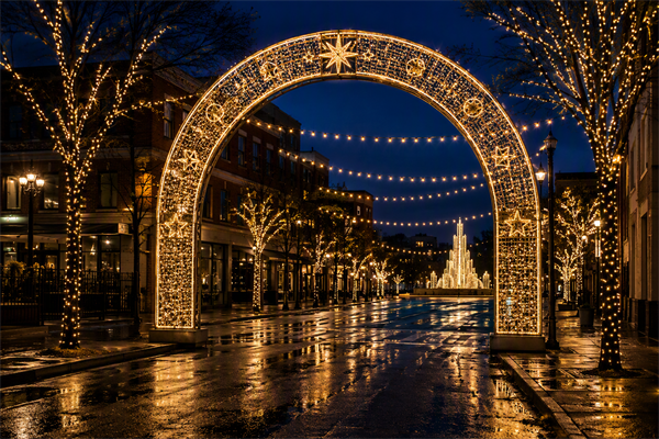 festival light zoning plan urban block string light motif light structure