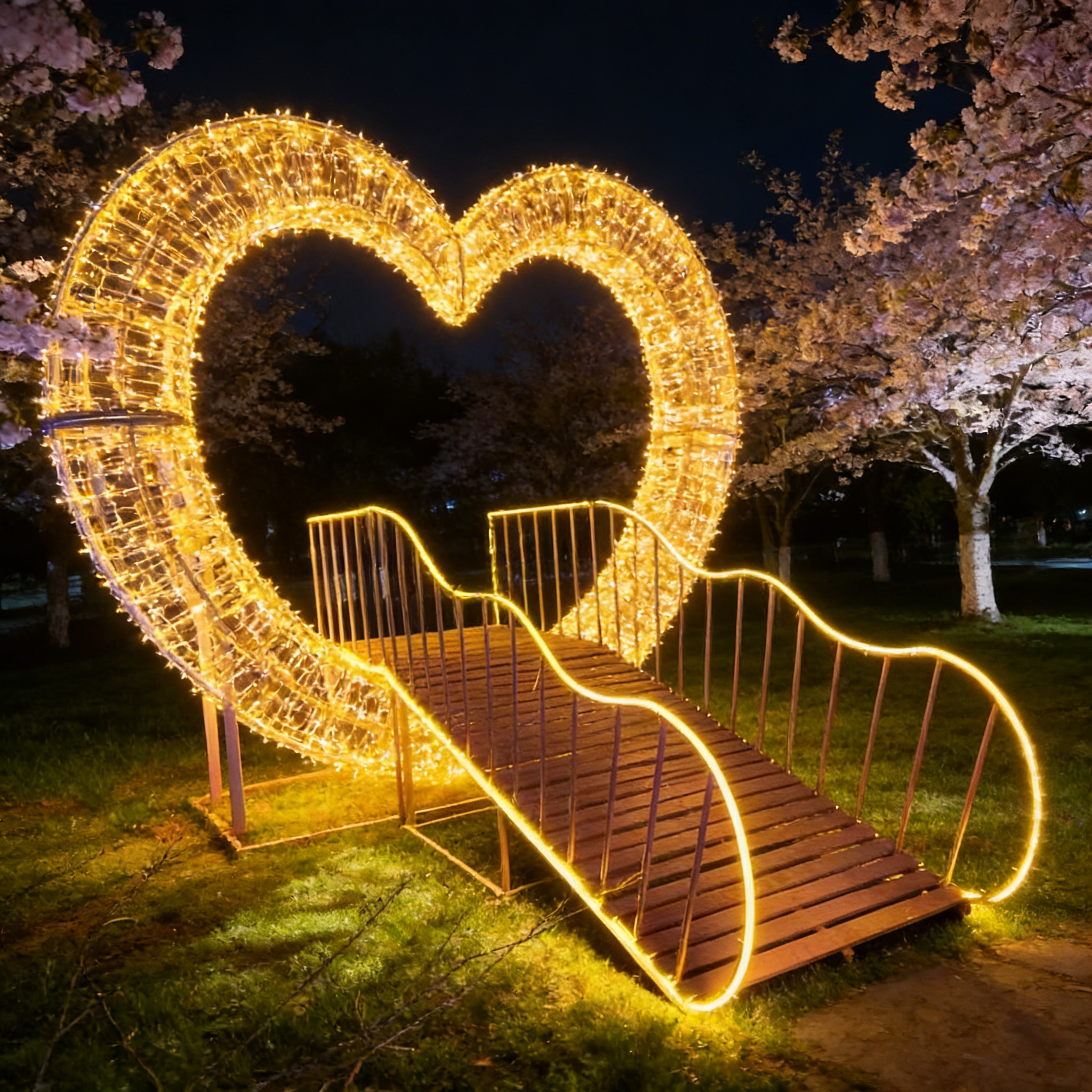 Led Heart-shaped Motif Light For Outdoor Decorations