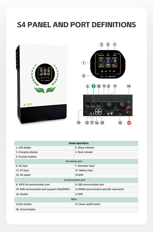 5000w off grid solar inverter 48v 500vdc work with or without battery-0