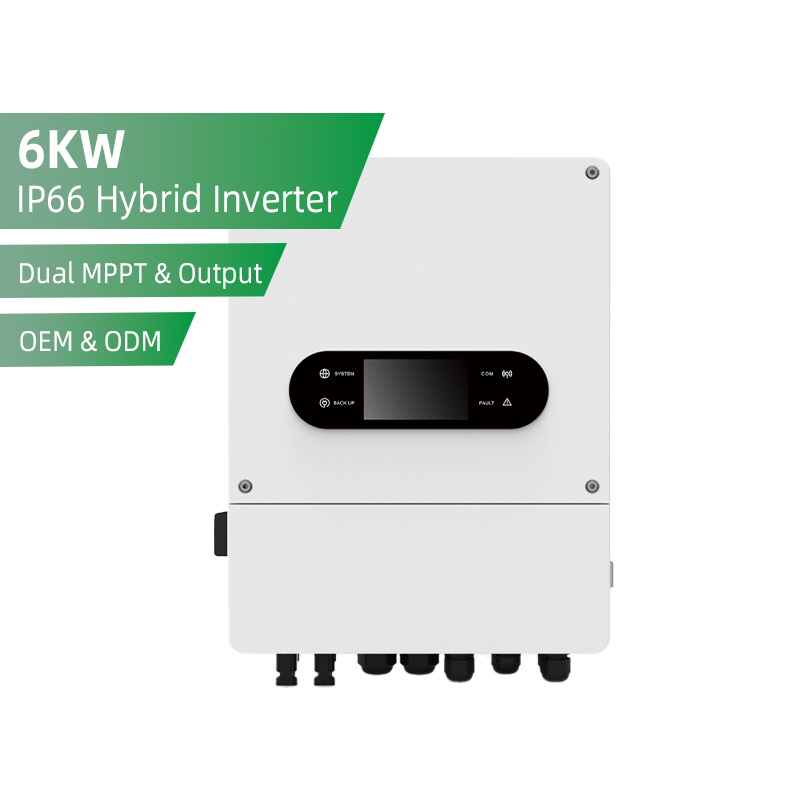 6kW IP66 Hybrid Solar Inverter AEP-6KP1-D5 | Dual MPPT Off Grid Grid Tie Energy Storage Inverter for Villa Commercial Solar System