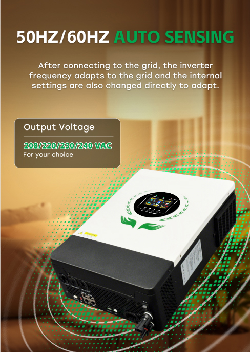 OFF GRID SOLAR INVERTER 3.5KW/5KW Maximum PV input voltage 500VDC Work with or without battery Supports up to 9 units in parallel factory