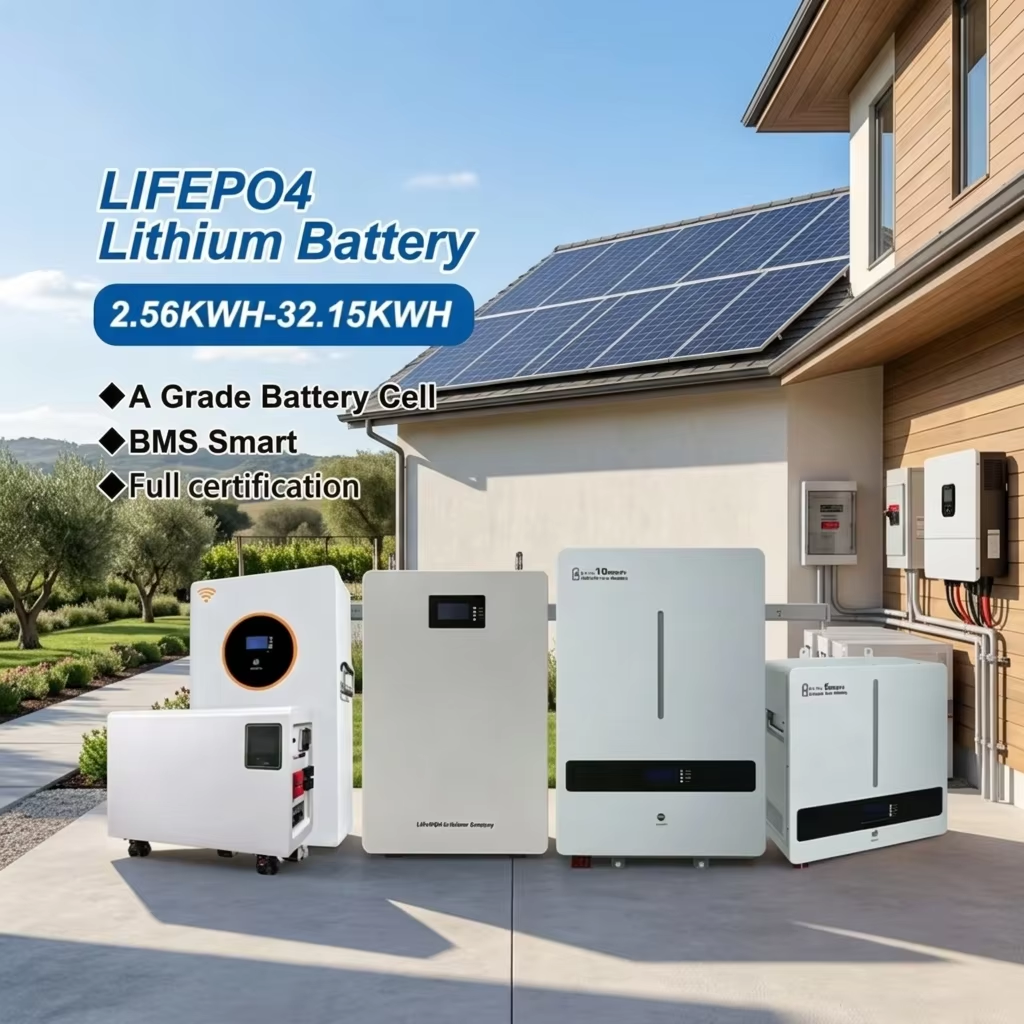 8000 Cycles Long Life MINVON Wall Floor Mount LiFePO4 Battery 25.6V/51.2V 100Ah~628Ah 5.12~32.15kWh Home Solar Storage Lithium Battery, Support Up To 16 Batteries Parallel Connection