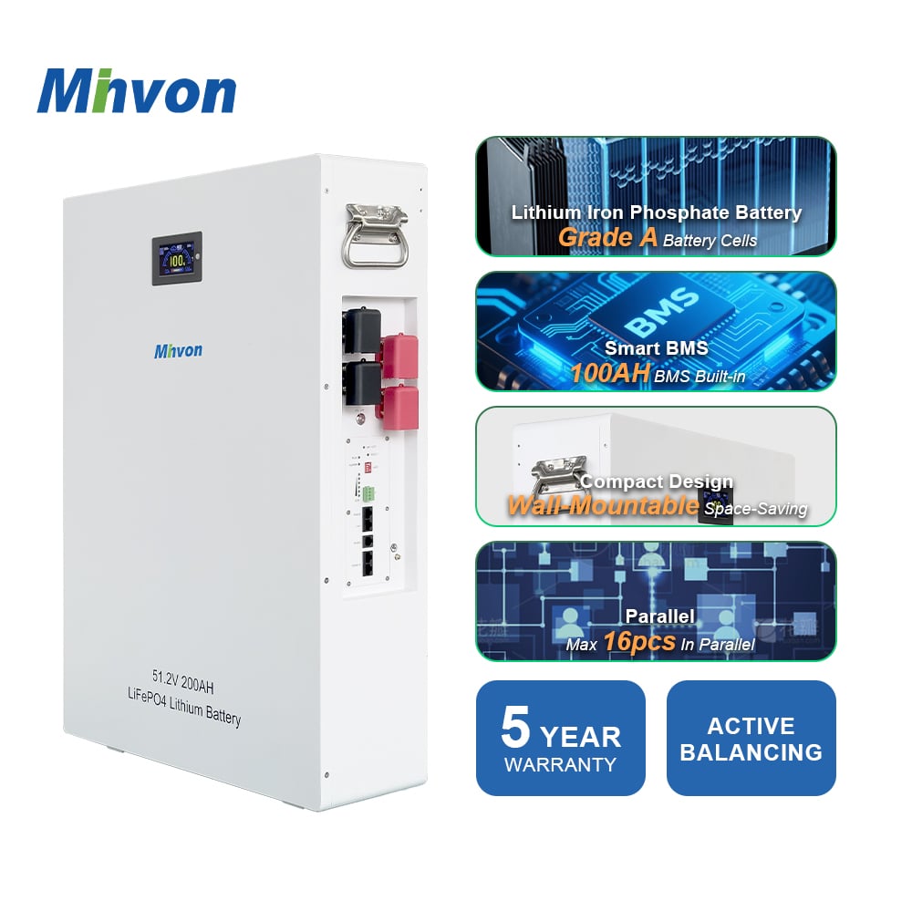 1024kwh 512v 200ah lifepo4 lithium battery wall mount solar energy storage battery with smart bms for hybrid off grid solar inverter home power system-1