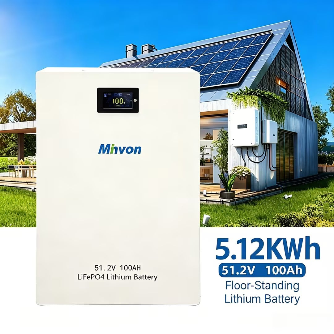 51.2V 100Ah 5.12kWh Lithium Iron Phosphate Battery, Floor-Standing Type for Residential Solar Systems