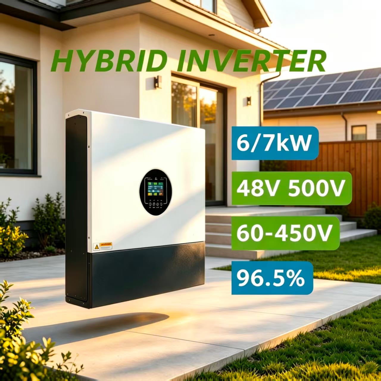 MINVON SOL IA-D3 6KW 7KW Hybrid Solar Inverter 48V DC 500V PV Input 96.5% High Efficiency Household Energy Storage Inverter For Home Solar Power System Backup