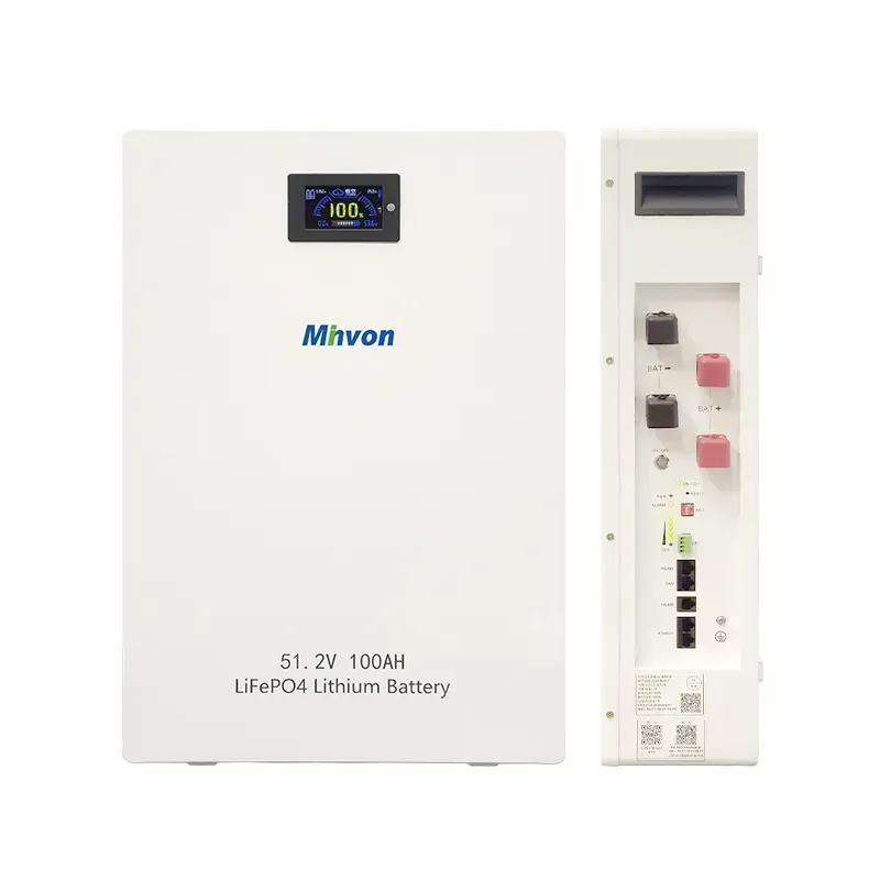 MINVON Wall Mount LiFePO4 Battery 51.2V 100Ah 5.12kWh Smart BMS 6000 Cycles Home Solar Energy Storage Battery for Off‑Grid Hybrid Solar System Emergency Backup Power