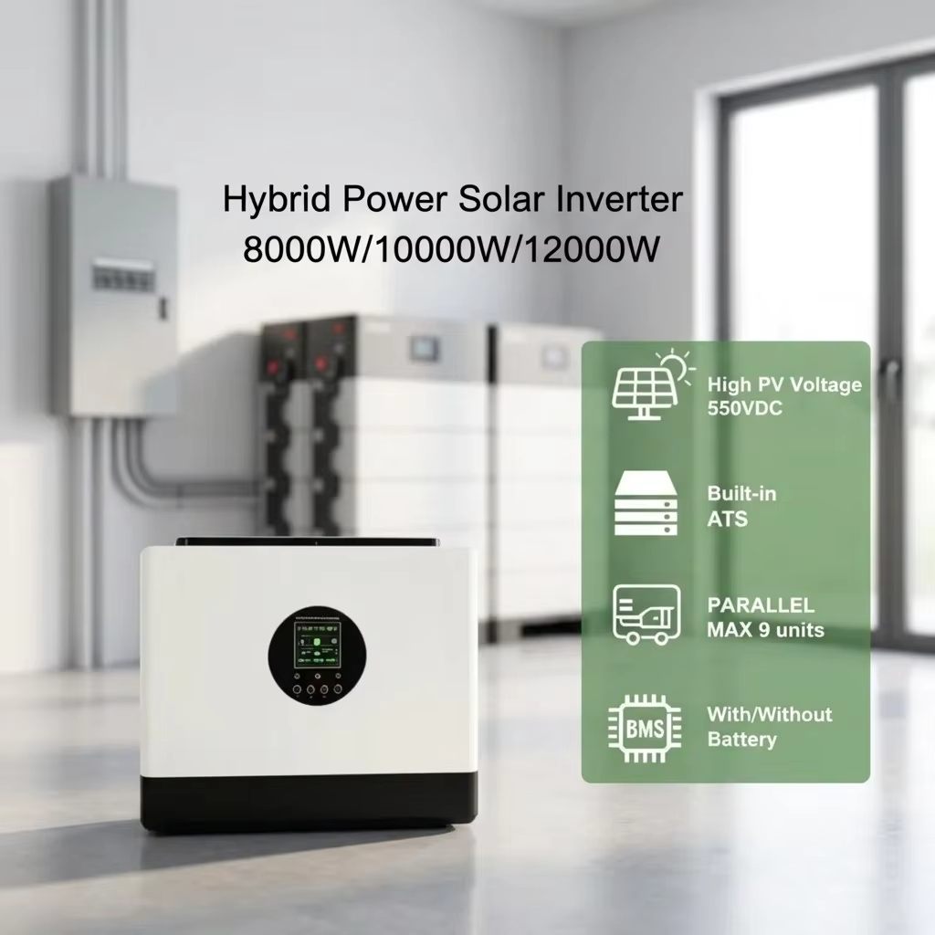 MINVON SOL IA‑D2 Hybrid Solar Inverter, Dual MPPT Pure Sine Wave On‑Off‑Grid Inverter for Residential Solar Battery Storage System