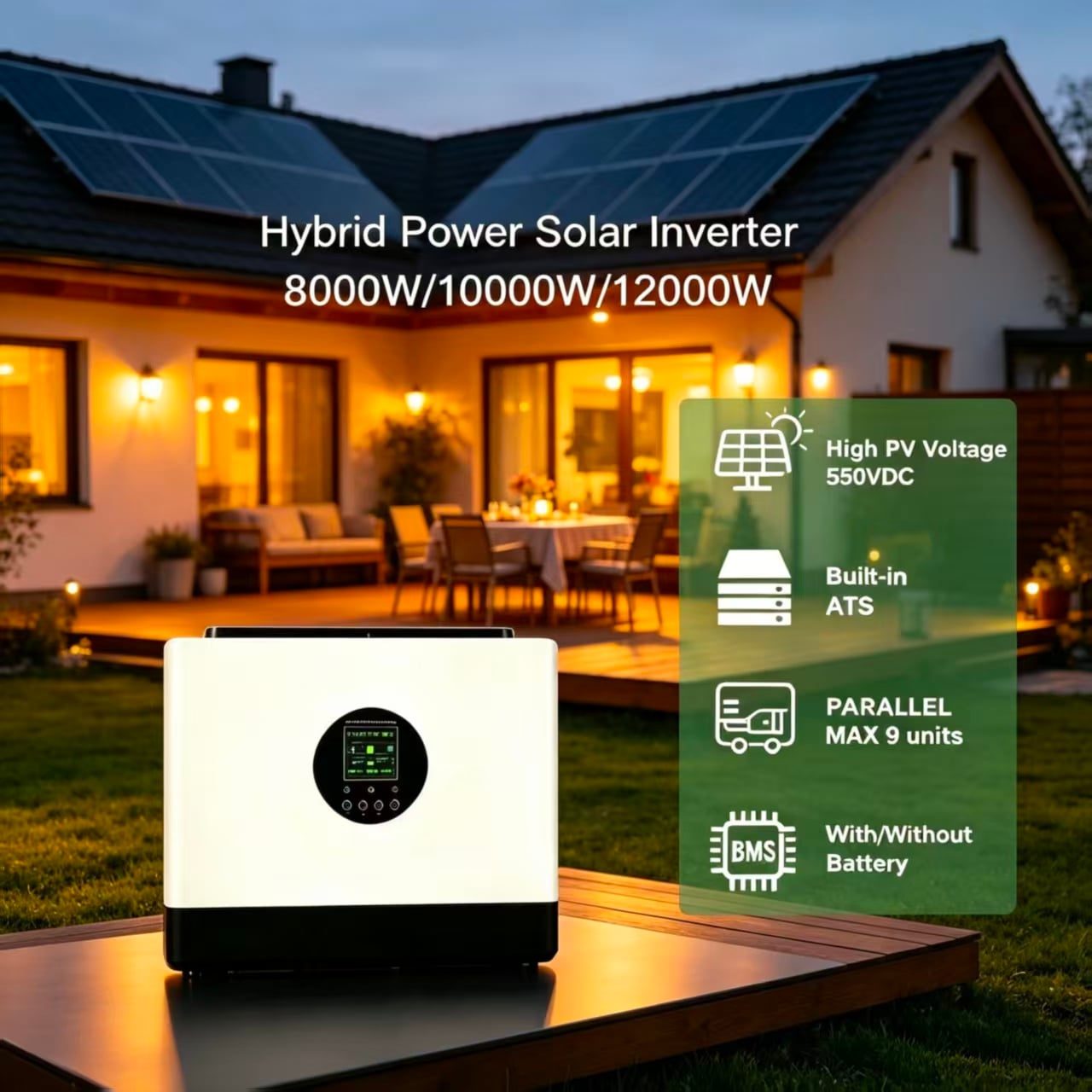 MINVON SOL IA-D2 Series Hybrid Solar Inverter Reliable Residential Use Pure Sine Wave Dual MPPT Off-Grid On-Grid Hybrid Inverter for Home Solar Energy Storage System