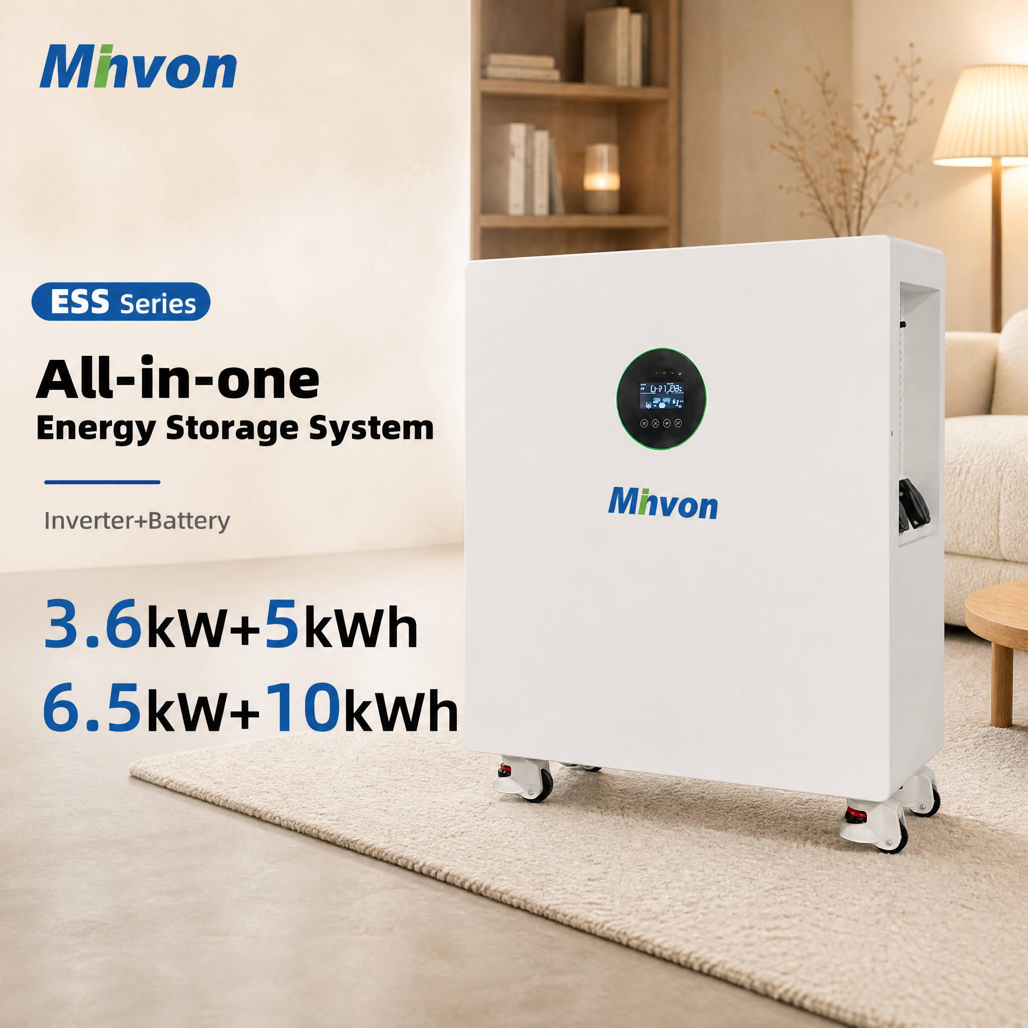 3.6KW/5KWH，6.5KW/10KWh All in One Solar Energy Storage System LiFePO4 Off Grid/Hybrid Inverter Built-in Battery Residential Home Backup