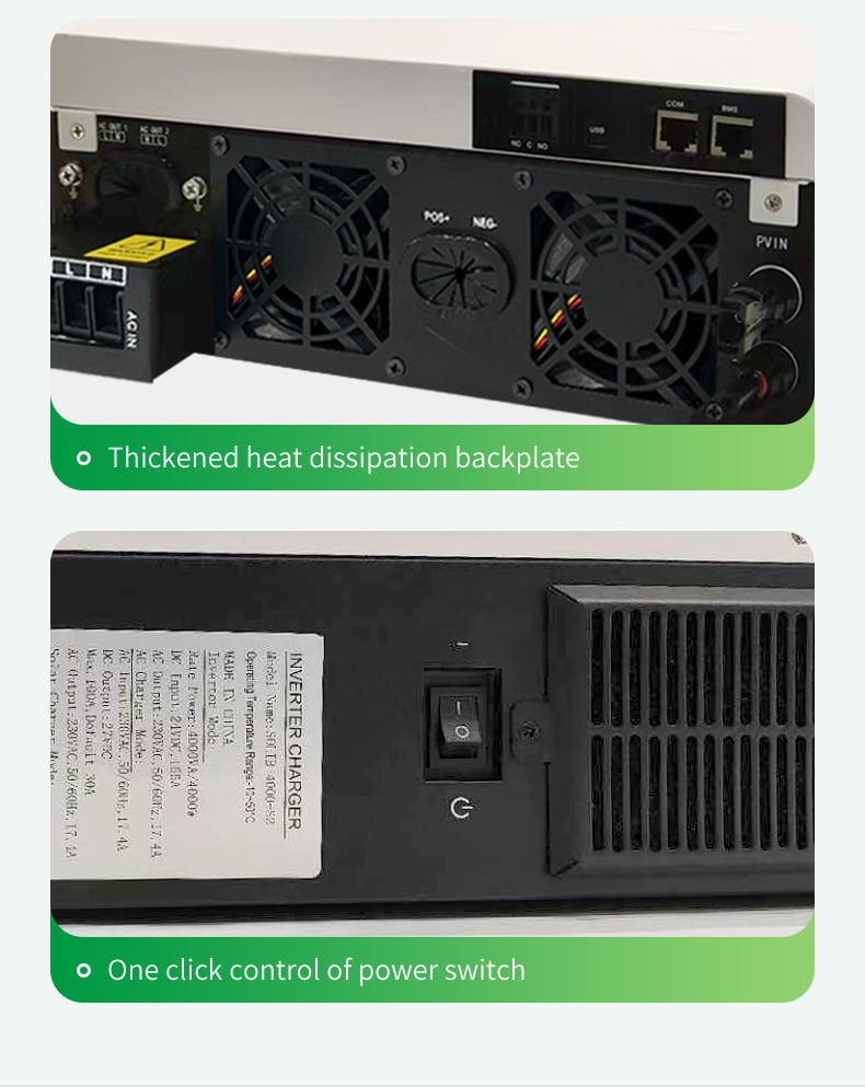 OFF GRID SOLAR INVERTER 4KW/6KW Wide PV input voltage range 60VDC~450VDC Dual output for smart load management Reserved communication port for BMS factory