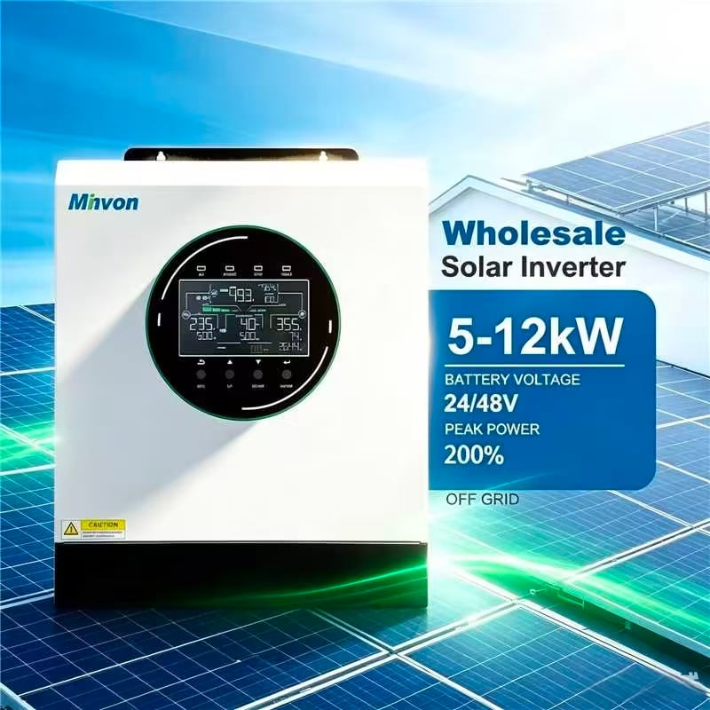 MINVON SOL IA-S5 Series 5KW 6KW 12KW Off-Grid Pure Sine Wave Solar Inverter, DC to AC Solar Power Converter Without Grid-Tie Function for Home RV Camping Energy Storage System